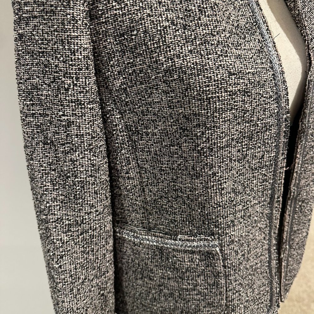 Rebecca Taylor Stretch Tweed Embellished Jacket 12 - Picture 11 of 12